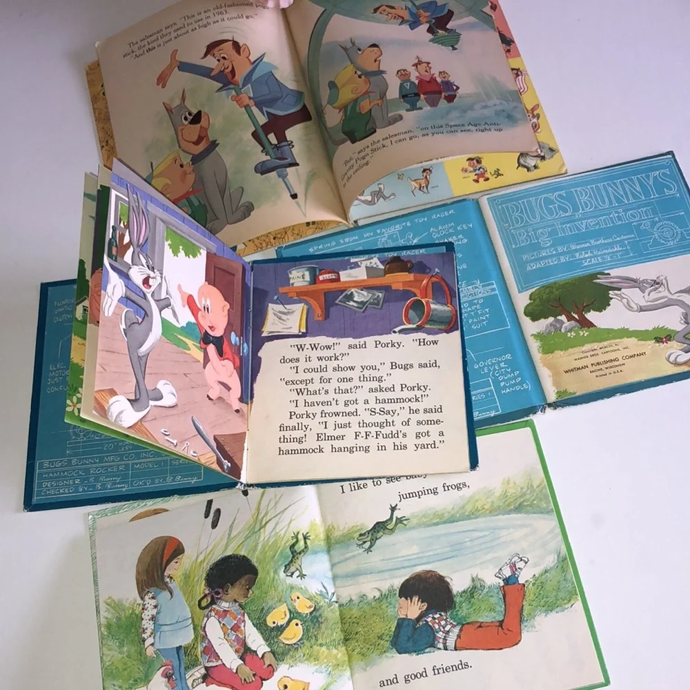 Tell a Tale Book 60s Bugs Bunny Hanna Barbera The Jetsons 1962 Golden book VTG